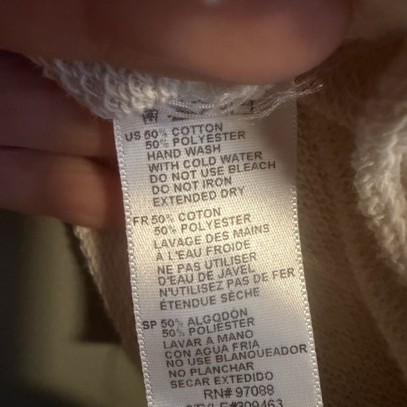 Delias Cream heart Rhinestone cropped Knit long sleeve Top size XS - Picture 12 of 12